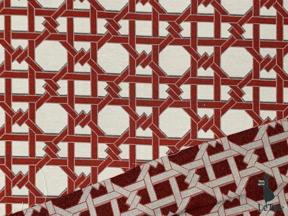 Tessuto arredo jacquard reversibile alt. 280 cm. "Selim" rosso - letele.it tessuti arredo