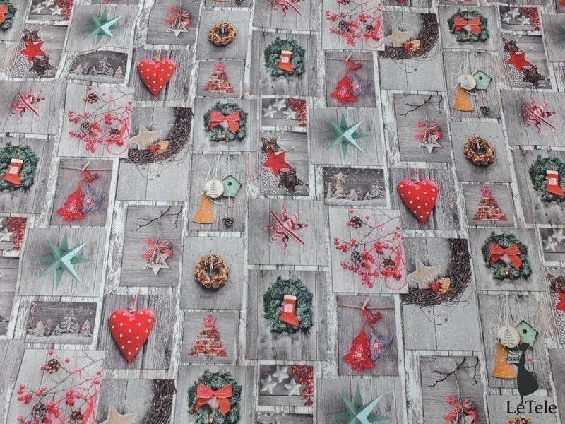 tessuto arredo natalizio in cotone stampato "Bergen" - letele.it tessuti arredo