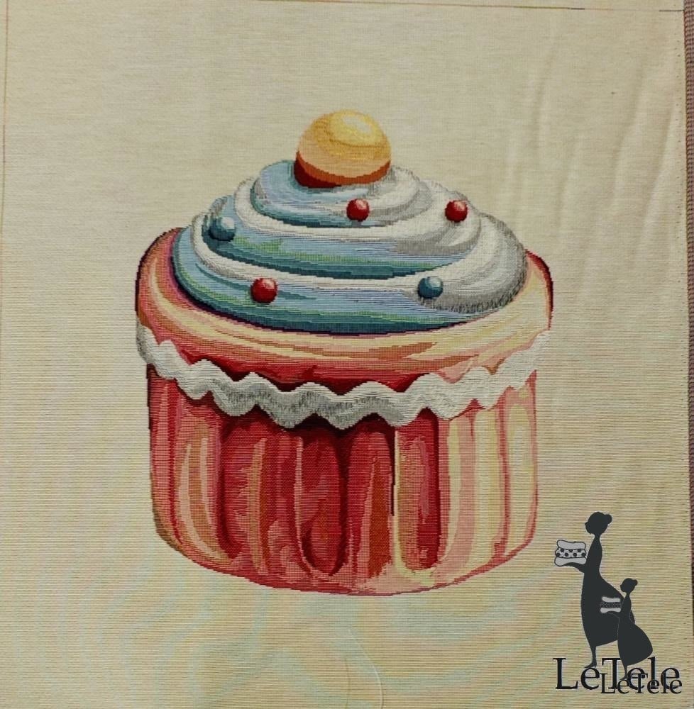 tessuto d'arredo gobelin formato 47x47 "Cupcake # 1" - letele.it tessuti arredo