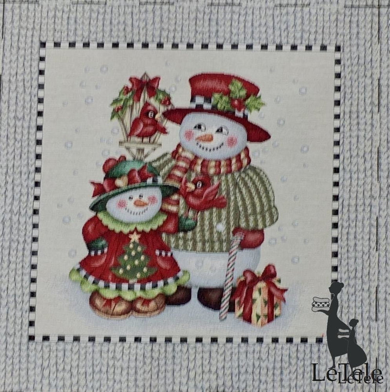 tessuto gobelin formato cuscini 47x47 "snowmen" - letele.it tessuti arredo