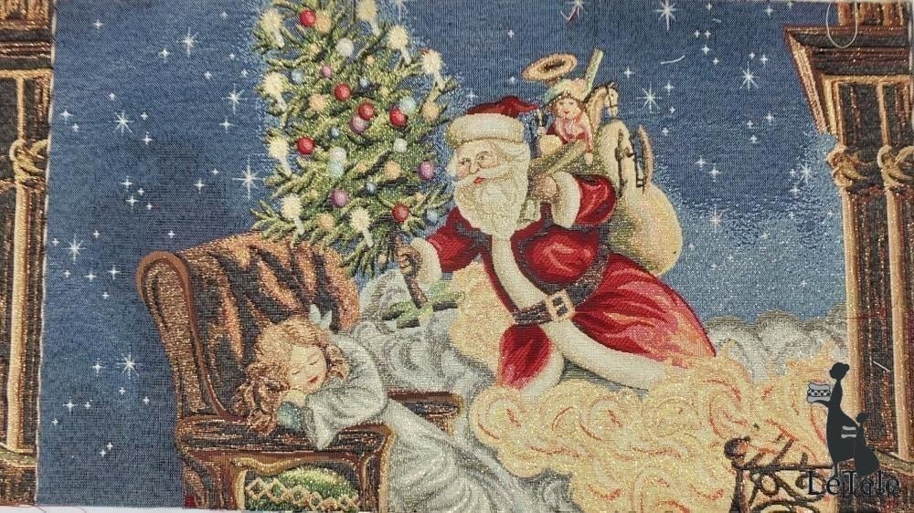 tessuto gobelin natalizio formato 40x70 "Santa Klaus" - letele.it tessuti arredo