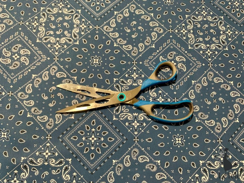 tessuto in cotone stampato "Paisley" blu - letele.it tessuti arredo