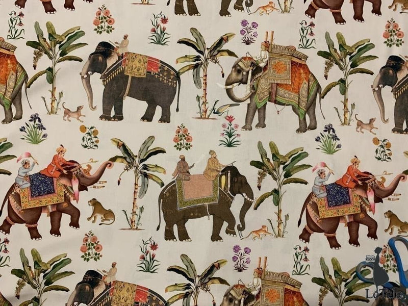 tessuto in panama di cotone stampato "Jaipur" - letele.it tessuti arredo